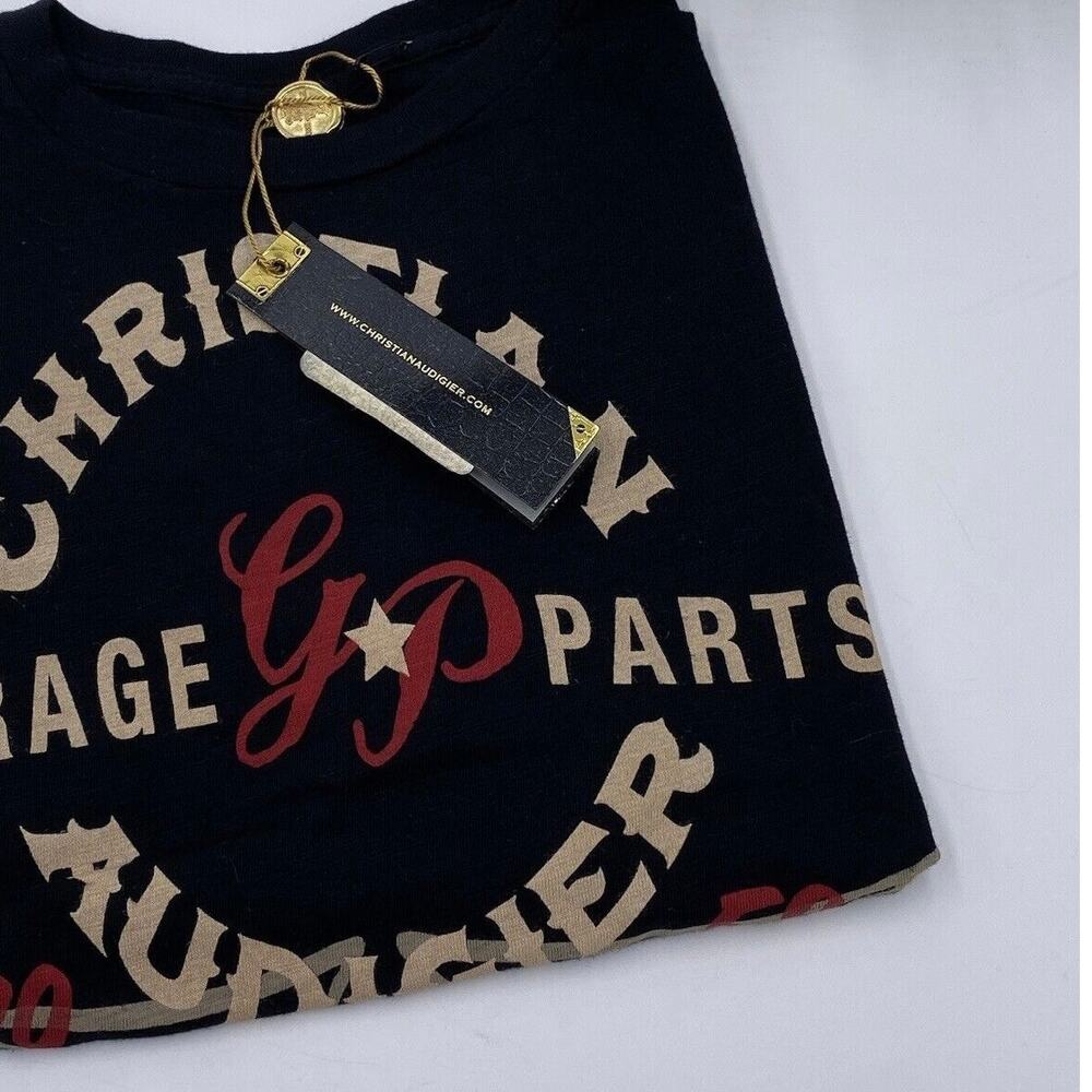 Christian Audigier LA Garage Parts Black‎ Cotton T Shirt Size Sm Overdrive New